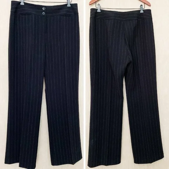 PLANET Black Pinstripe Single-Breasted Pantsuit Set | Size 12 - Picture 3 of 10